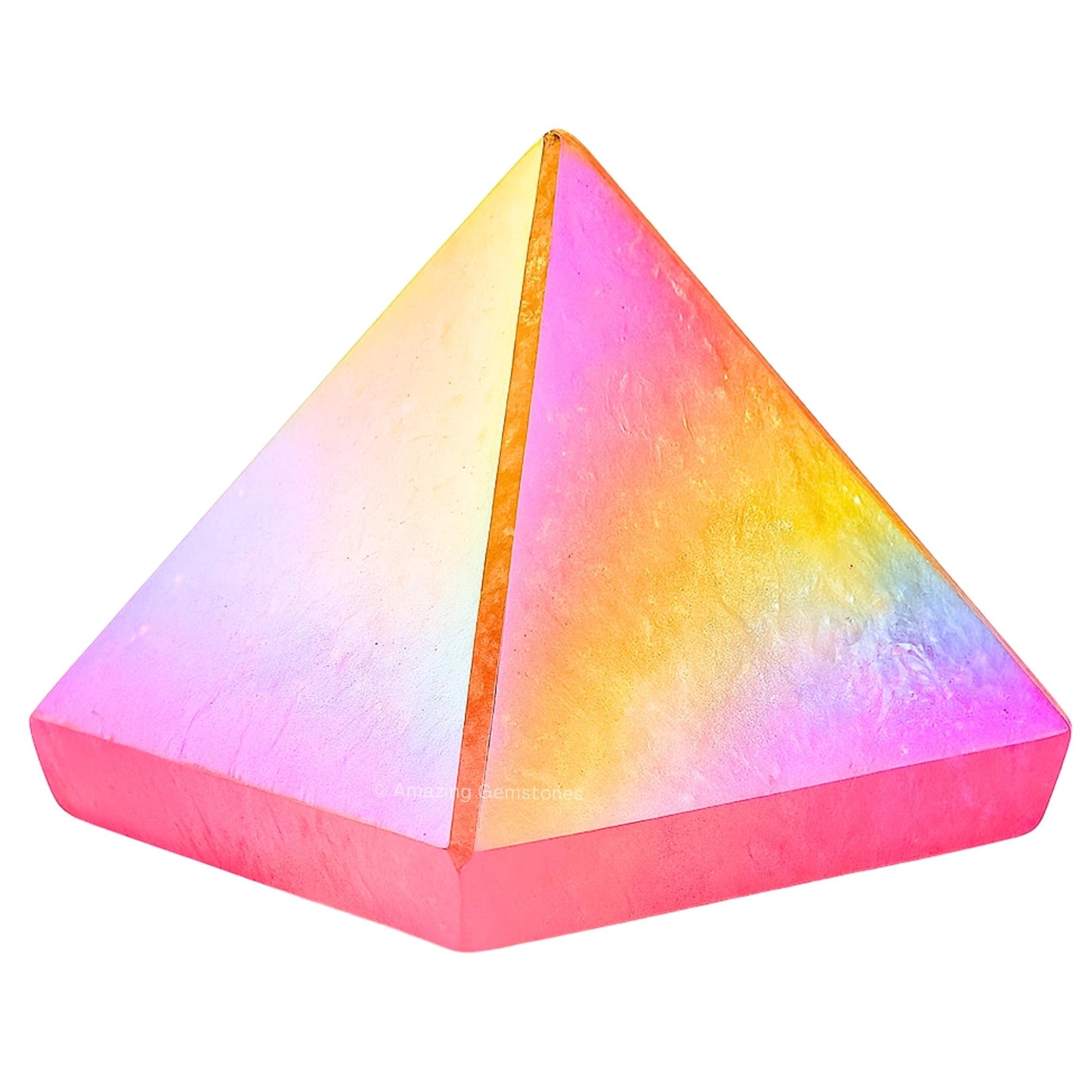 Amazing Gemstone Angel Aura Rose Quartz Pyramid Crystal Healing Stones - 1" Great Pyramid Figurine of Natural Stone Pyramid for Meditation, Reiki, Chakra Balancing and Crystal Pyramids Grid