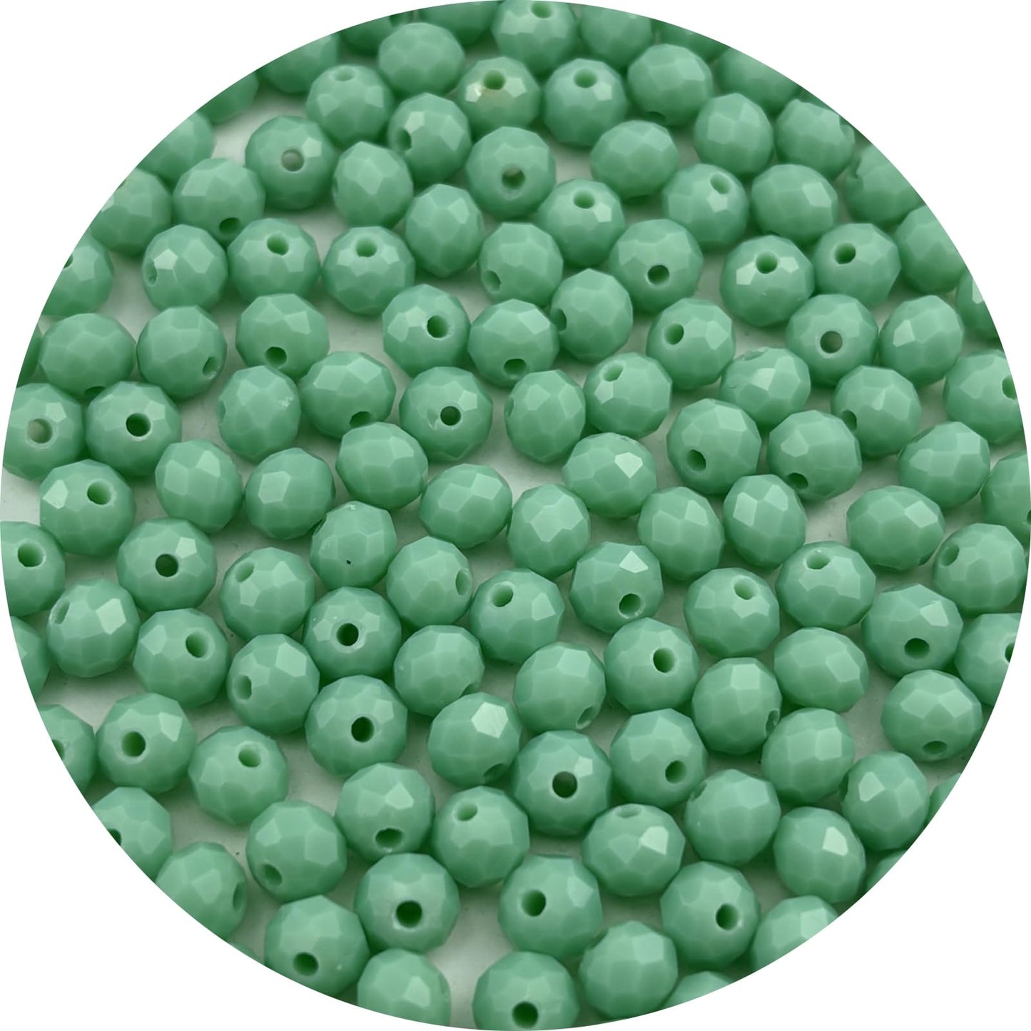 Pinhoollgo 400pcs 4mm Crystal Glass Beads Faceted Rondelle Glass Spacer Beads for Bracelets Necklace Pendants Earrings Key Chains Jewelry Making(Mint Green Porcelain)