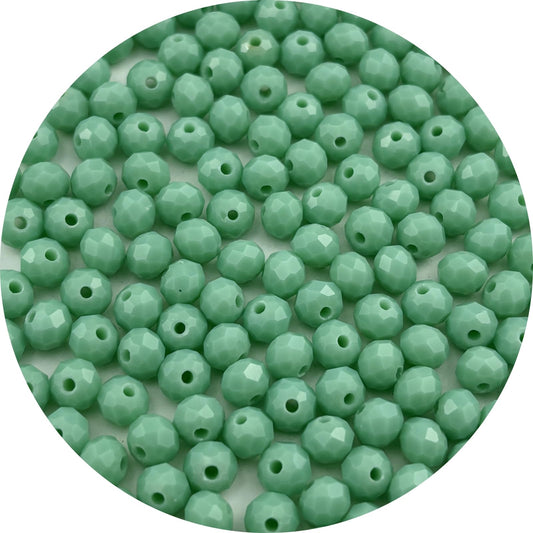 Pinhoollgo 400pcs 4mm Crystal Glass Beads Faceted Rondelle Glass Spacer Beads for Bracelets Necklace Pendants Earrings Key Chains Jewelry Making(Mint Green Porcelain)
