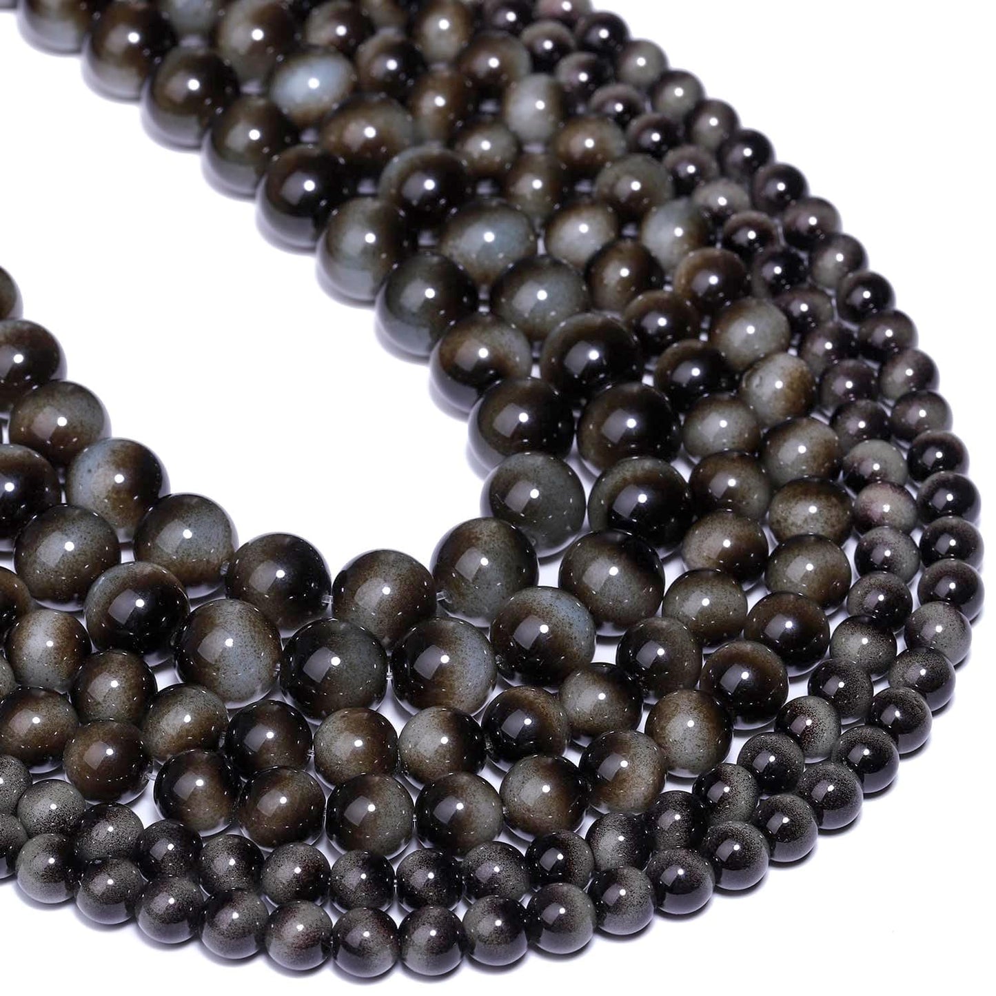 Song Xi 60PCS 6mm Grey Tiger Eye Gemstone Beads for Jewelry Making, Round Smooth Glass Beads for DIY Bracelet Necklace Earring Keychain, Arts and Crafts, for Christmas Wedding Birthday
