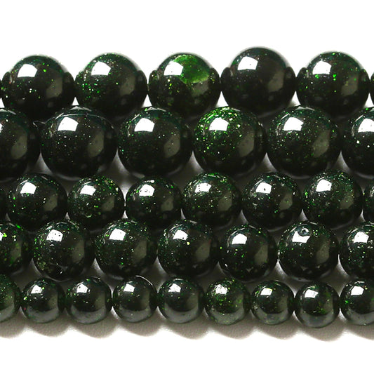 8MM 90pcs Natural Green Sandstone Energy Healing Beads Round Loose Beads for Jewelry Making Bracelet 2 Strands 32"