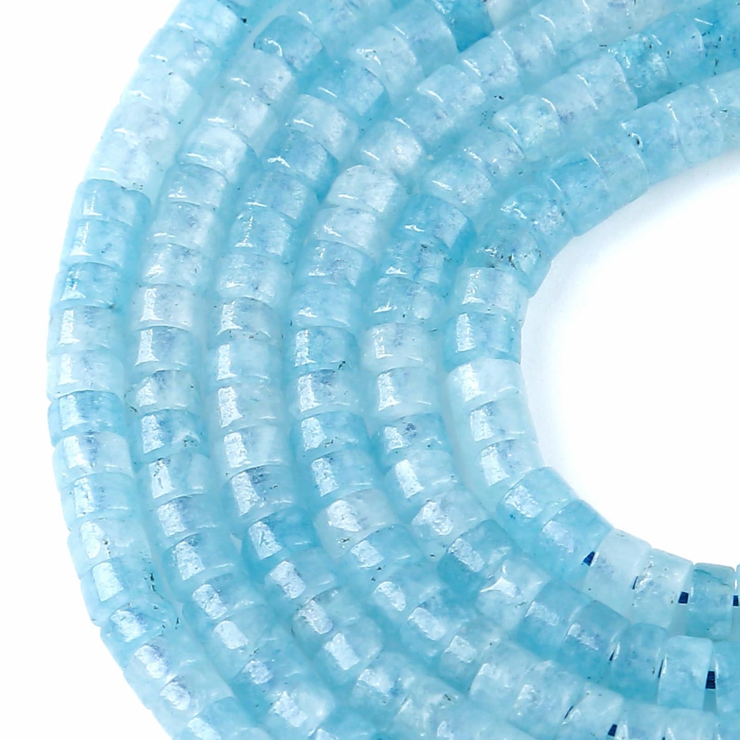 2x4MM 150PCS Aquamarine Jade Tube Cylinder Rondelle Abacus Disk Spacer Loose Beads for Jewelry Making