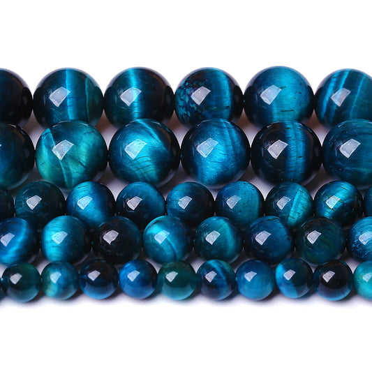 4MM 88PCS Blue Tiger Eye Beads Natural Stone Gemstone Spacer Loose Beads for Jewelry Making DIY Bracelet Semi Precious Beads Strand 15 inches