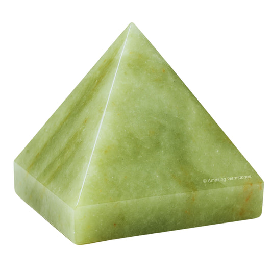 Green Aventurine Pyramid Crystal Healing Stones - 1.5" Great Pyramid Figurine of Natural Stone Pyramid for Meditation, Reiki, Chakra Balancing and Crystal Pyramids Grid