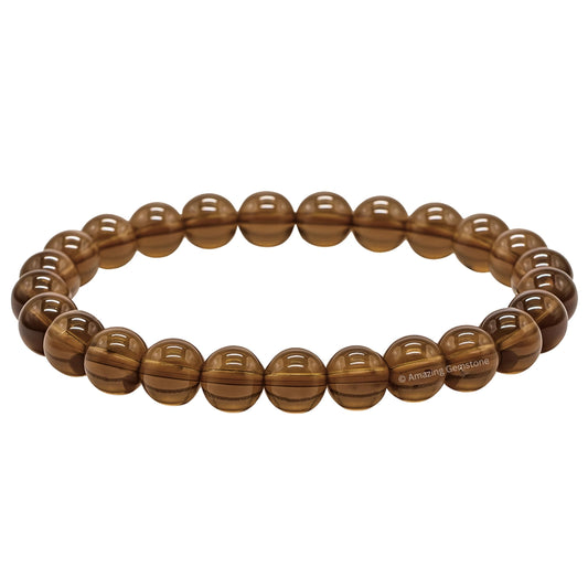 Amazing Gemstone Crystal Bracelet for Women Men's Gifts - Protection Healing Crystal Bracelet - 8mm Gemstone Beaded Stretchable Bracelet Pulseras Para Hombres Mujer Stocking Stuffers Mothers Day Gift (Smoky Quartz)
