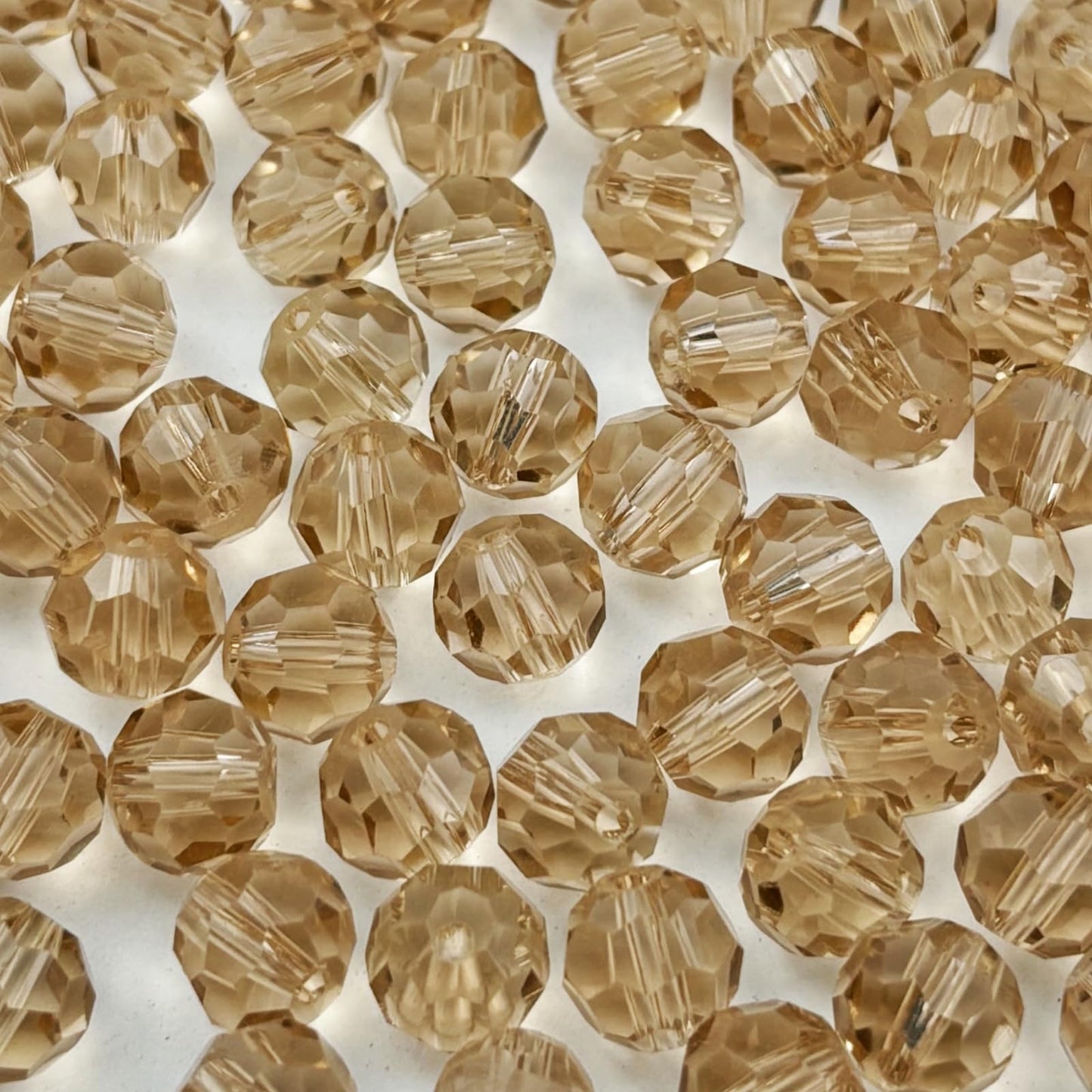 YUEXIGO 400pcs 3mm Round Crystal Glass Beads for Jewelry Making, Faceted Crystal Glass Spacer Beads for Bracelet Earring Necklace DIY Craft(Champagne)