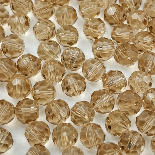 YUEXIGO 400pcs 3mm Round Crystal Glass Beads for Jewelry Making, Faceted Crystal Glass Spacer Beads for Bracelet Earring Necklace DIY Craft(Champagne)