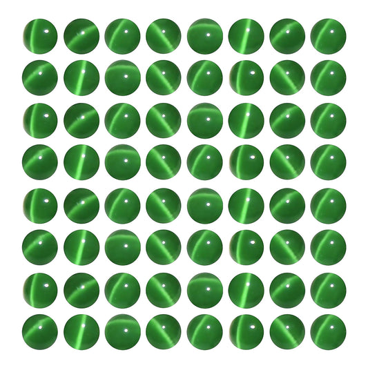 MJDCB 30pcs Dark Green Cat Eye Stone Beads 12mm Round Crystal Loose Bead for Jewelry Making DIY Bracelets Necklace