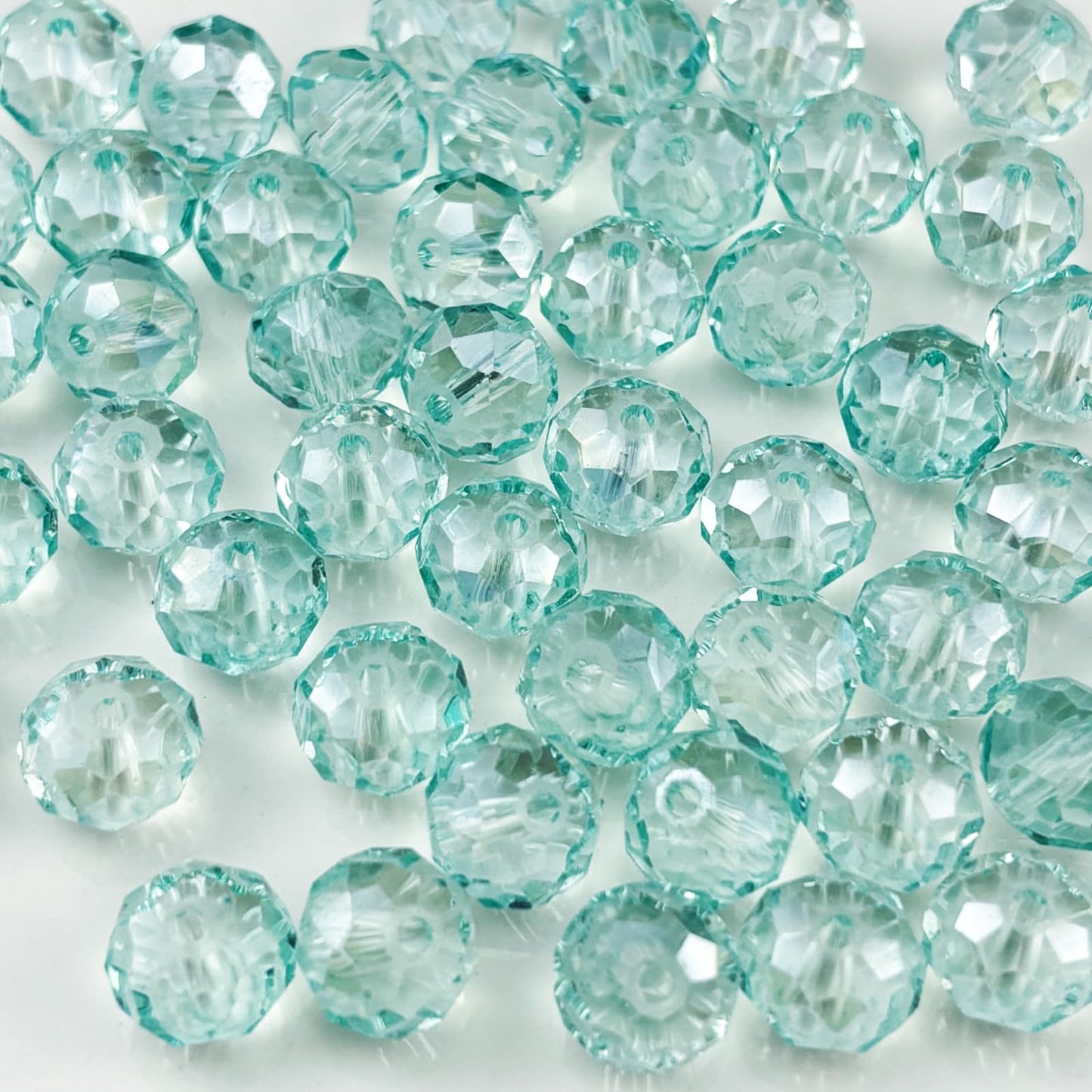 YHYPOCI 400pcs 4mm Crystal Glass Beads for Crafts Faceted Rondelle Glass Beads for Jewelry Making Crystal Spacer Beads for Necklaces Bracelets Earrings DIY Craft(Mint Green AB)