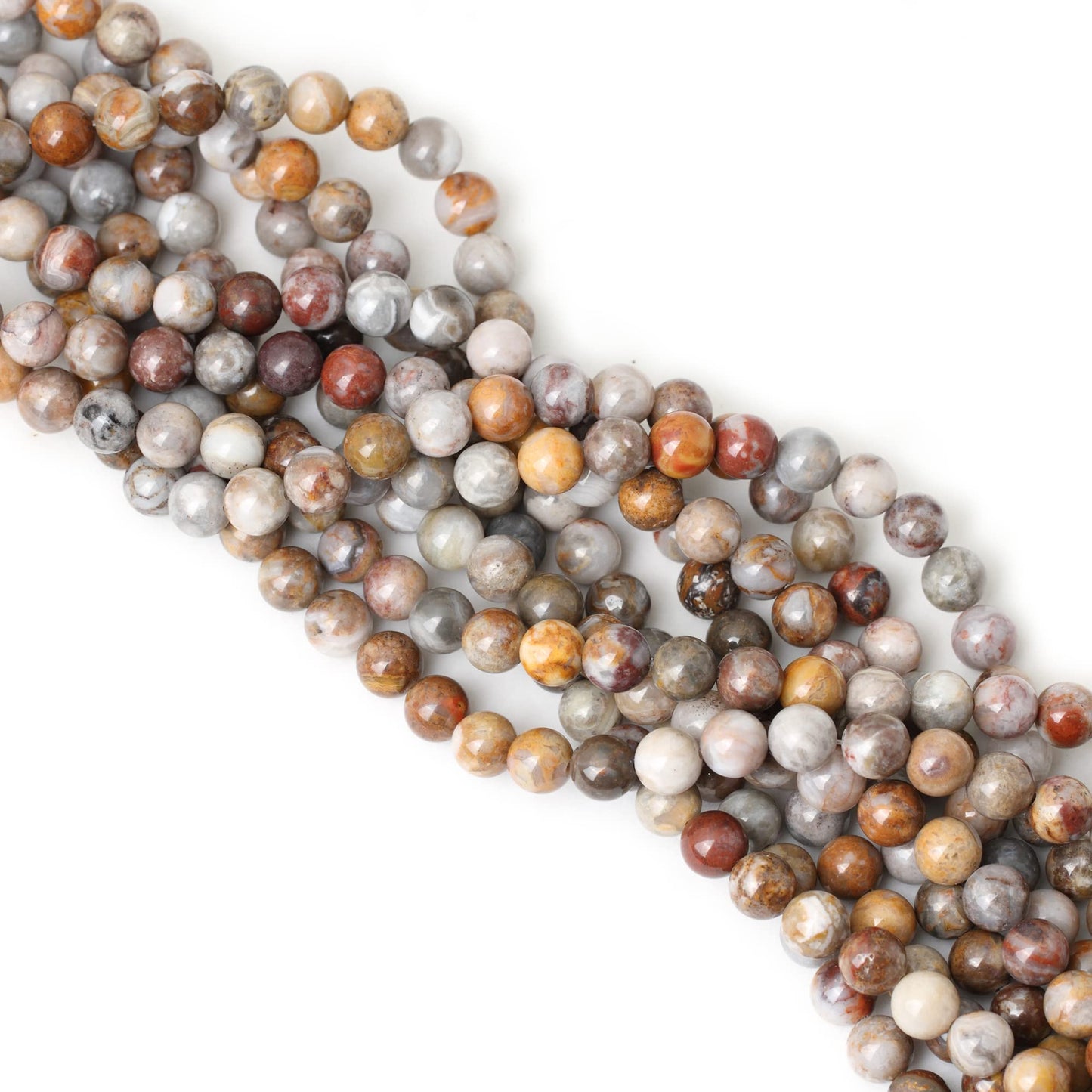 CHEAVIAN 45PCS 8mm Natural Gobi Agate Stone Gemstone Round Loose Beads for Jewelry Making Suppliese 1 Strand 15"
