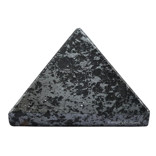 Amazing Gemstone Hematite Pyramid Crystal Healing Stones - 1" Great Pyramid Figurine of Natural Stone Pyramid for Meditation, Reiki, Chakra Balancing and Crystal Pyramids Grid