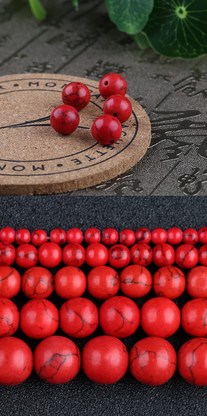 6mm 65pcs GemNatural Stone Beads Fashion Jewelry Findings Tassels Chandelier Necklace Earrings Bracelet Making Accessories DIY (6mm, Red Round)