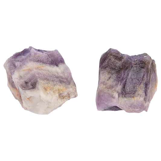 ANAYA AGATE Chevron Amethyst 2 Pcs Raw Crystals Rough Gemstones w/Authenticity Card, Velvet Pouch - Large 1.25–2.0" Raw Stones for Tumbling, Cabbing, Polishing, Cutting Natural Healing Crystals for Home Decor, DIY Stones