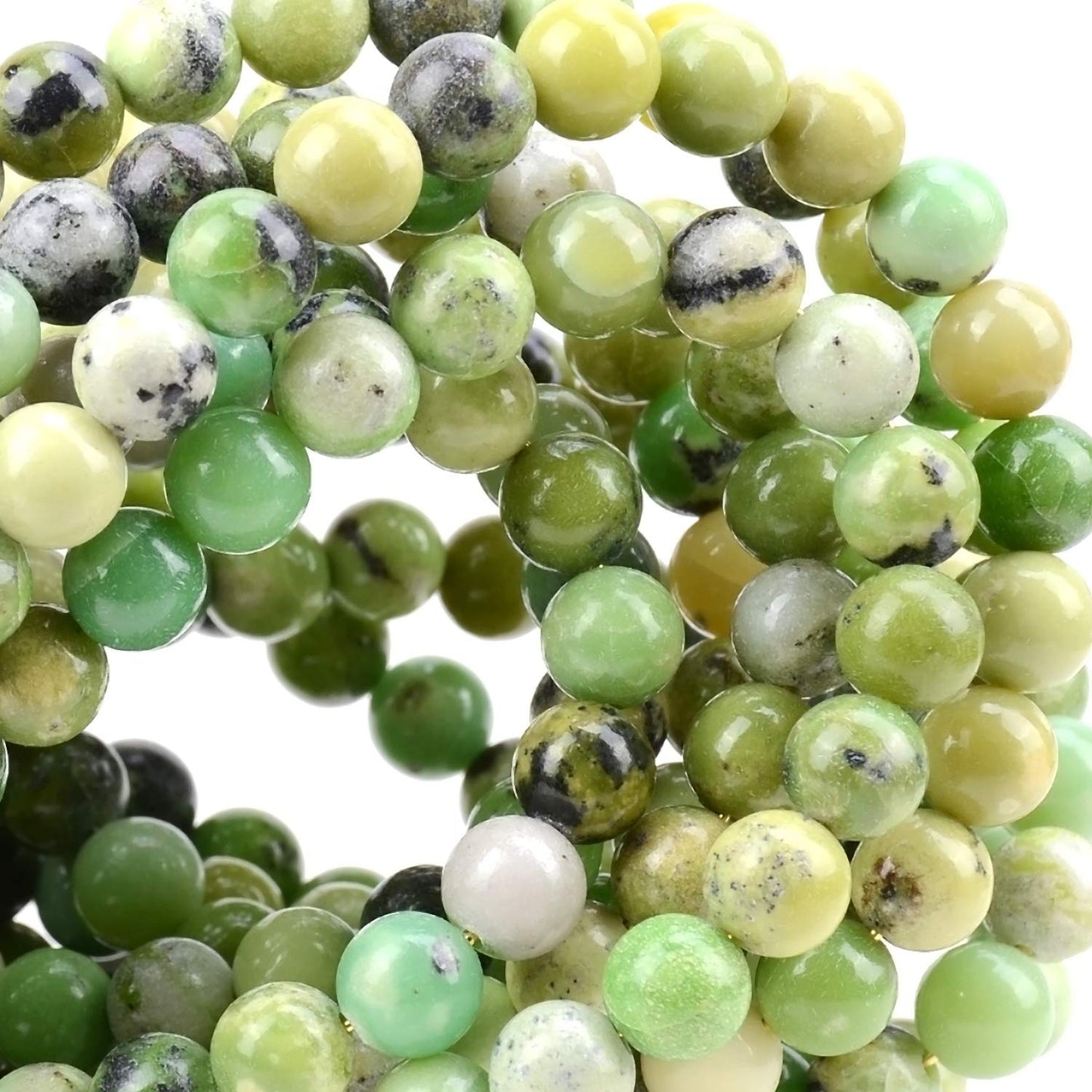 80Pcs Natural Crystal Beads Stone Gemstone Round Loose Energy Healing Beads with Free Crystal Stretch Cord for Jewelry Making (Australian Chrysoprase, 10mm)