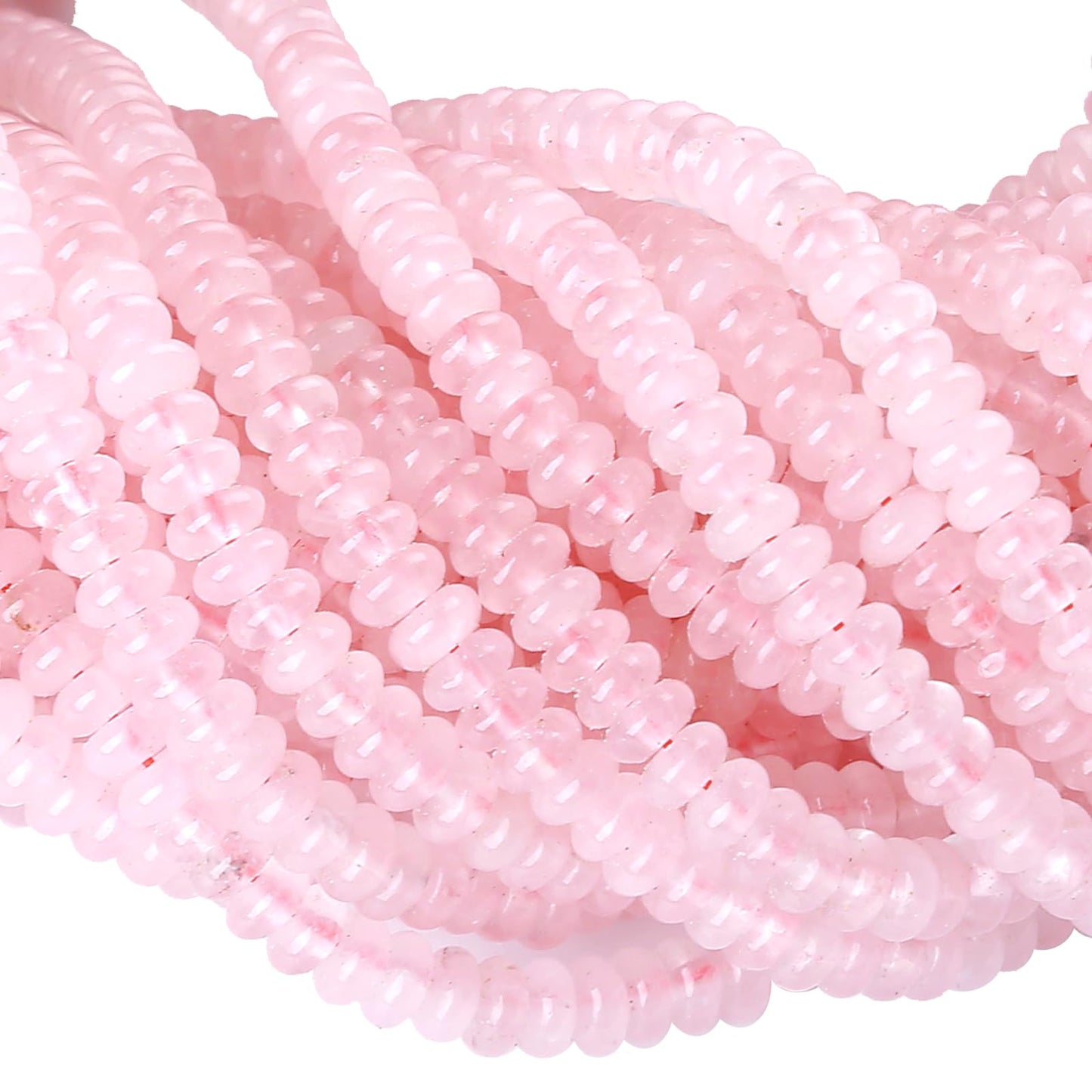 2x4MM 150PCS Rose Quartz Jade Tube Rondelle Abacus Disk Spacer Loose Beads for Jewelry Making