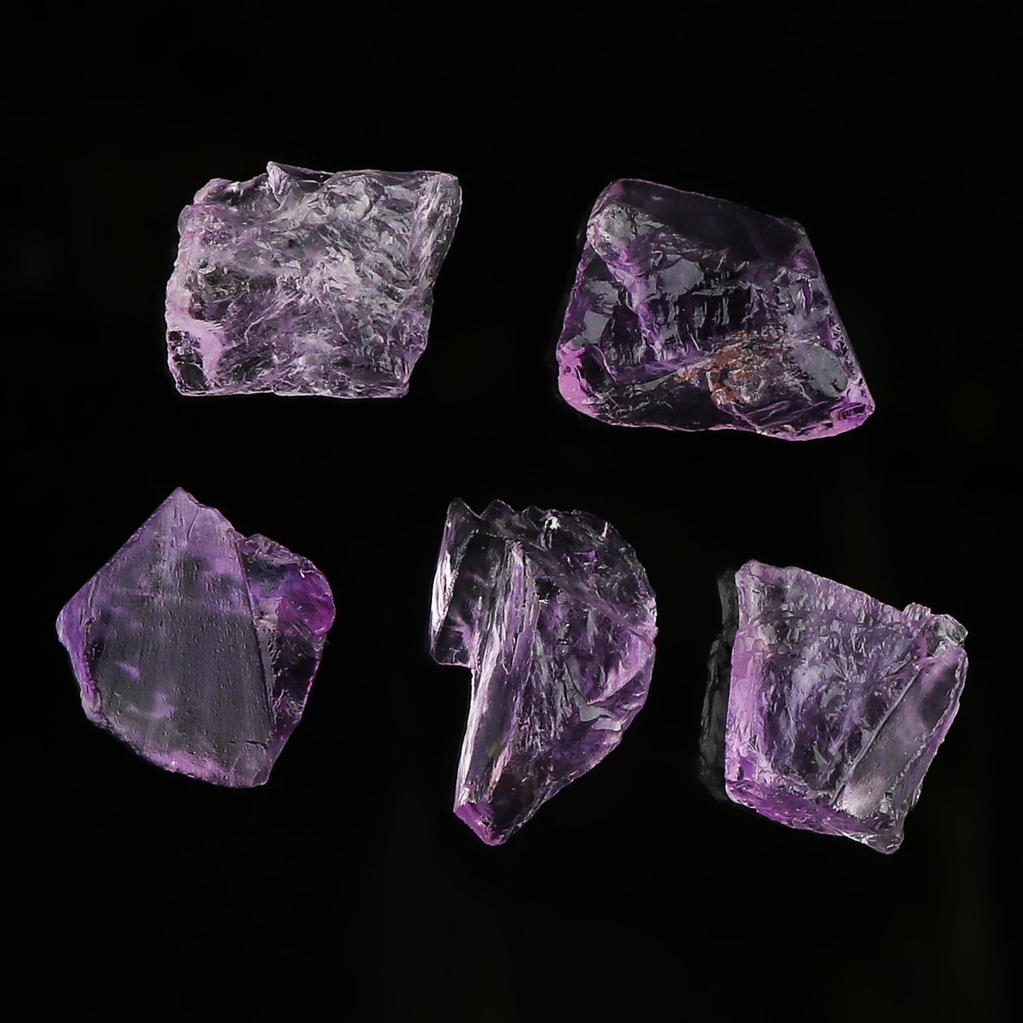 CRYSTALINES 5pcs Wholesale Natural Raw Amethyst Gemstone, Untreated Rough Stone, Bulk Assorted Loose Supplies, DIY Crafts-Jewelry Making, Healing Crystals, February Birthstone, Gem Collection