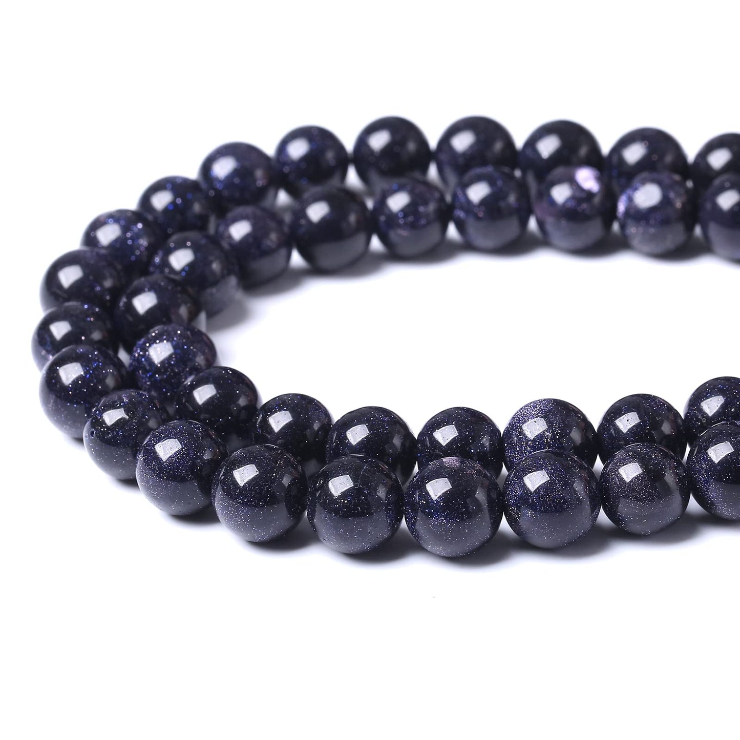 32PCS 12MM Natural Blue Sand Stone Beads Energy Healing Beads for DIY Jewelry Bracelet Necklace Making for Jewelry Making15Inch