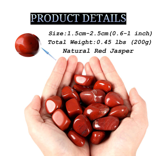 DUQGUHO Red Jasper Healing Crystals Stones Set Natural Tumbled Polished Irregular Pebble Stones Fish Tank Rocks 0.45 lbs