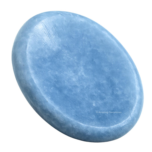 Amazing Gemstone Blue Calcite Worry Stone Crystals and Healing Stones - Worry Stones for Stress Relief Gifts - Piedra Crystal Fidget for Meditation - Unique Stocking Stuffers and Birthday Gifts