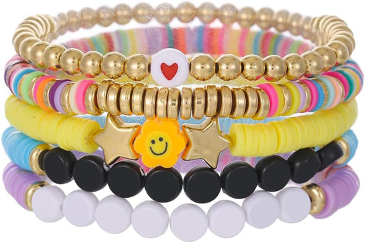 Lssfadccx Colorful Bracelet, Collection Bracelets for Women, Rope Weaving Colorful Letter Beads Adjustable Friendship Bracelet