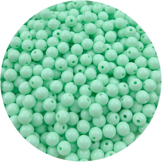 Mulutoo 1000Pieces 6MM Acrylic Round Beads Round Acrylic Balls Chunky Beads Smooth Spacer Plastic Pastel Beads Craft Beads for Necklace and Bracelet Making Crafting Supplies(196-dark Green)