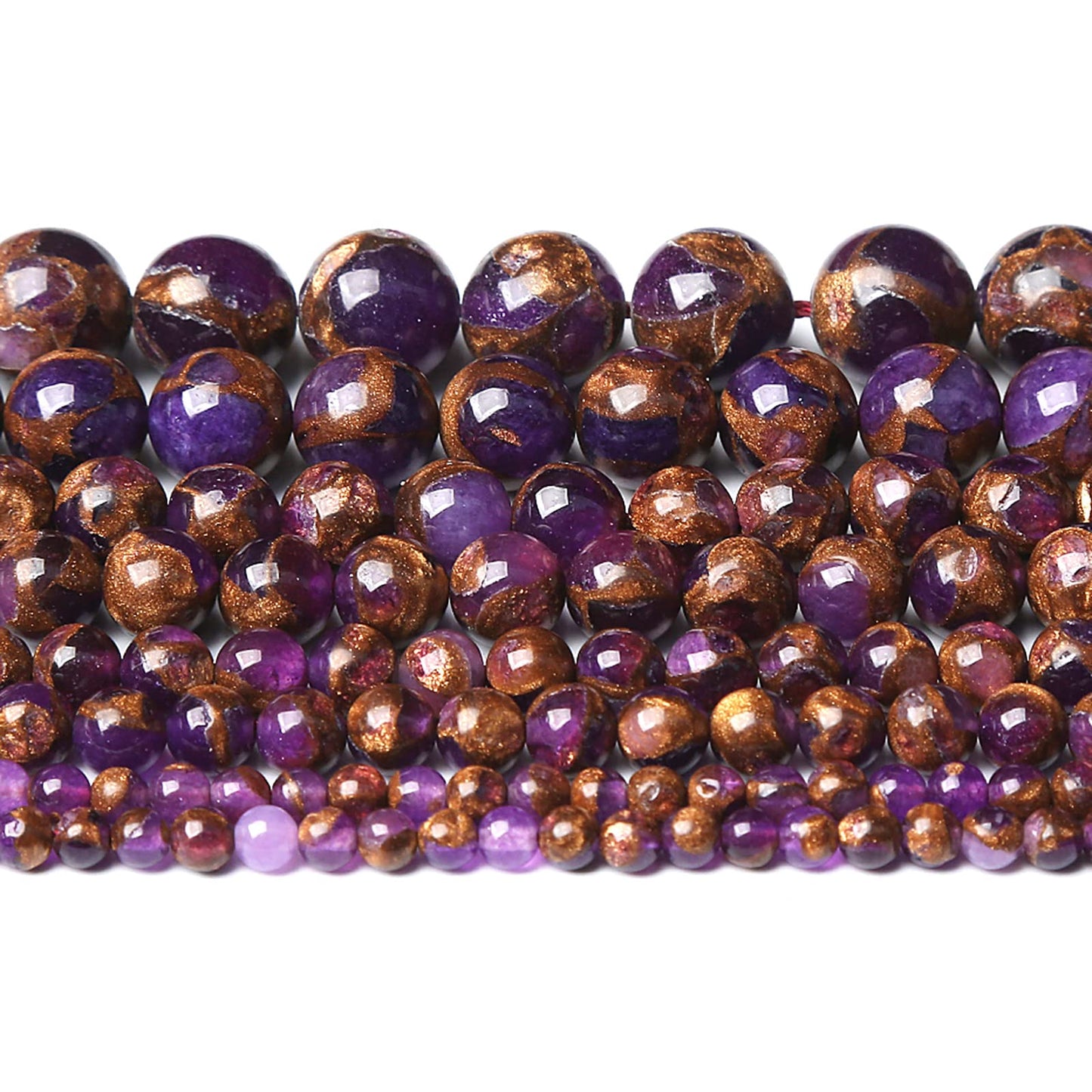 12MM 31PCS Purple Cloisonne Craft Loose Round Beads for Jewelry Making DIY Bracelet