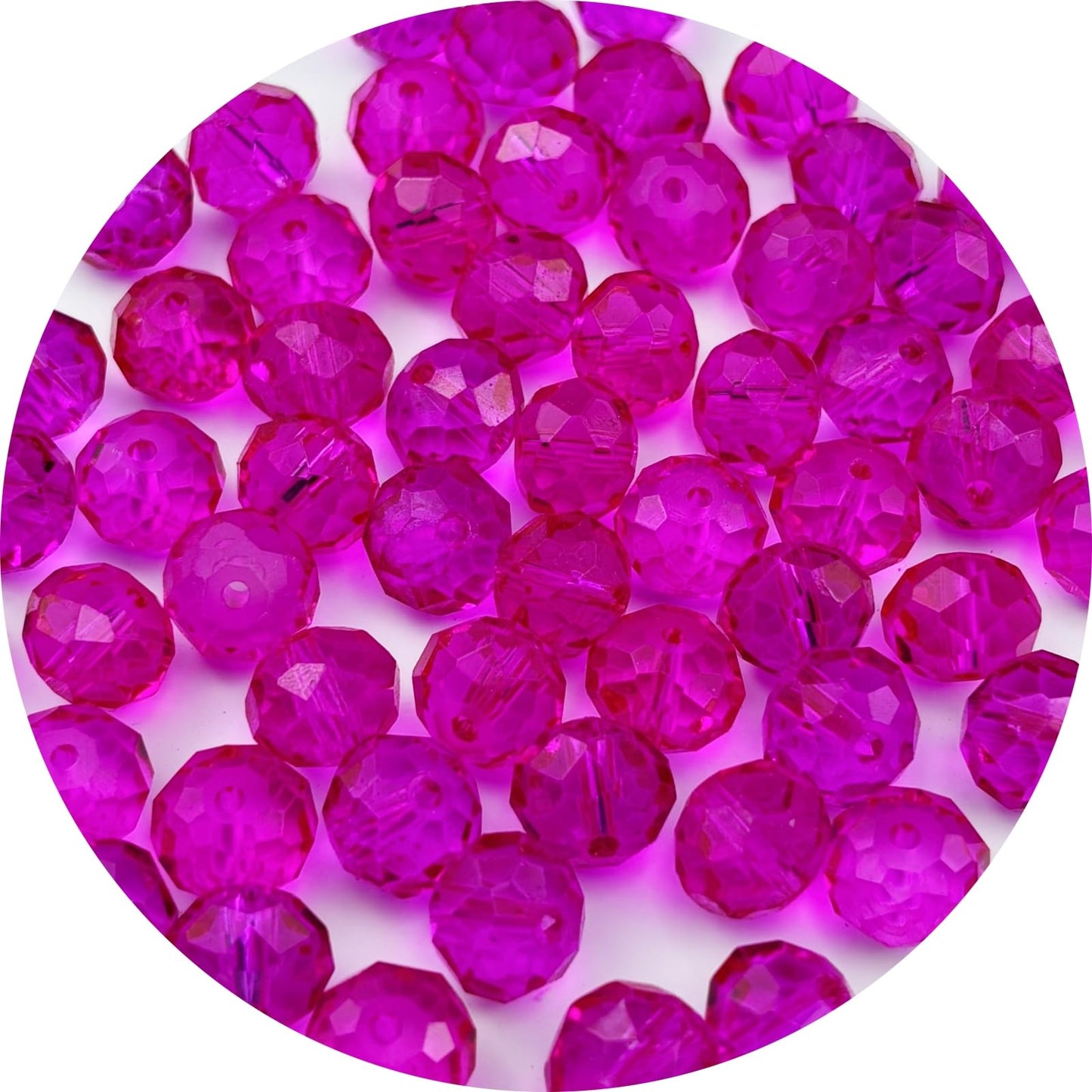 YUEXIGO 150pcs 8mm Crystal Glass Beads for Jewelry Making, Faceted Rondelle Glass Spacer Beads for Wind Chimes Bracelet Earring Necklace DIY Craft(Rose Red)