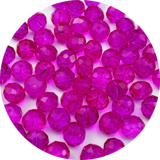 YUEXIGO 250pcs 6mm Crystal Glass Beads for Jewelry Making, Faceted Rondelle Glass Spacer Beads for Wind Chimes Bracelet Earring Necklace DIY Craft(Rose Red)