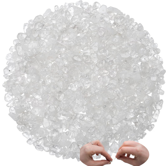 XIANNVXI Clear Quartz Beads, Natural Chip Stone Beads 400Pcs Crystal Bead 5-8mm Irregular Healing Crystal Loose Rocks for DIY Jewelry Making
