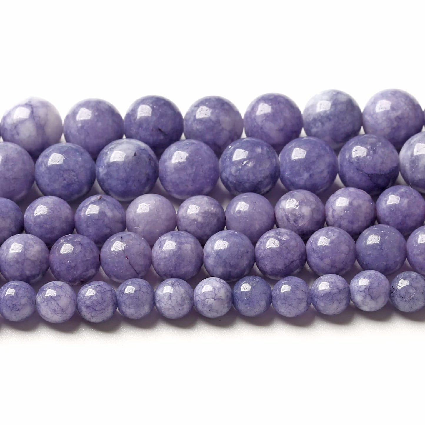 8MM 46PCS Lavender Purple Chalcedony Stone Loose Beads for Jewelry Making DIY Bracelet Necklace