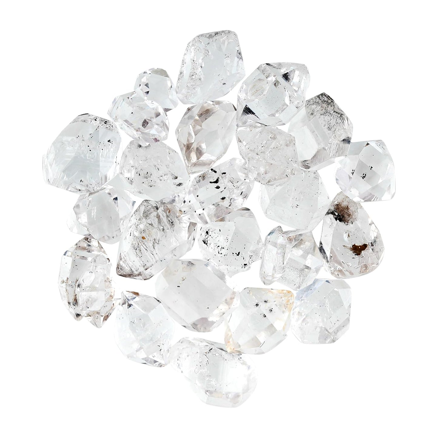 ColouredRocks (30 carats. A++ HERKIMER DIAMOND Crystals, Raw Stones, Rough Gemstones, Jewelry Making Supply, Cabbing, Polishing, Cutting, DIY, Crafts (20-22 pcs.) (5-7 mm.)