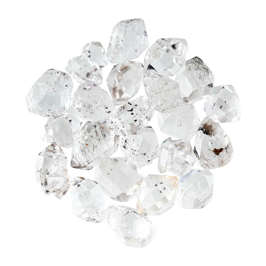 ColouredRocks (30 carats. A++ HERKIMER DIAMOND Crystals, Raw Stones, Rough Gemstones, Jewelry Making Supply, Cabbing, Polishing, Cutting, DIY, Crafts (20-22 pcs.) (5-7 mm.)