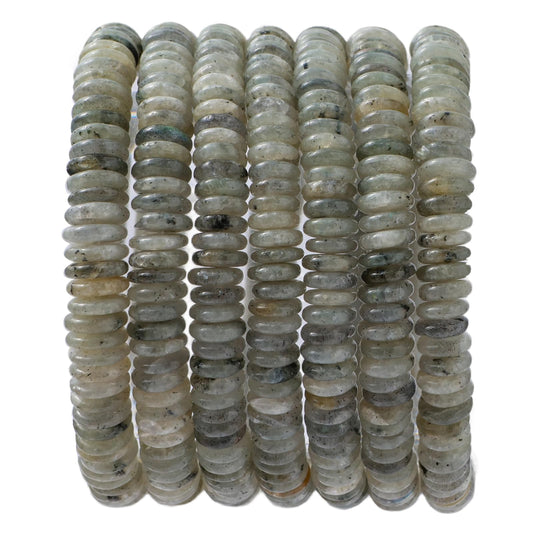 Natural Spectrolite Disk Stone Spacer Beads 6x2mm 38cm/str Flat Rondelle Loose Semi Gemstone Caps for Making Bracelets Necklace