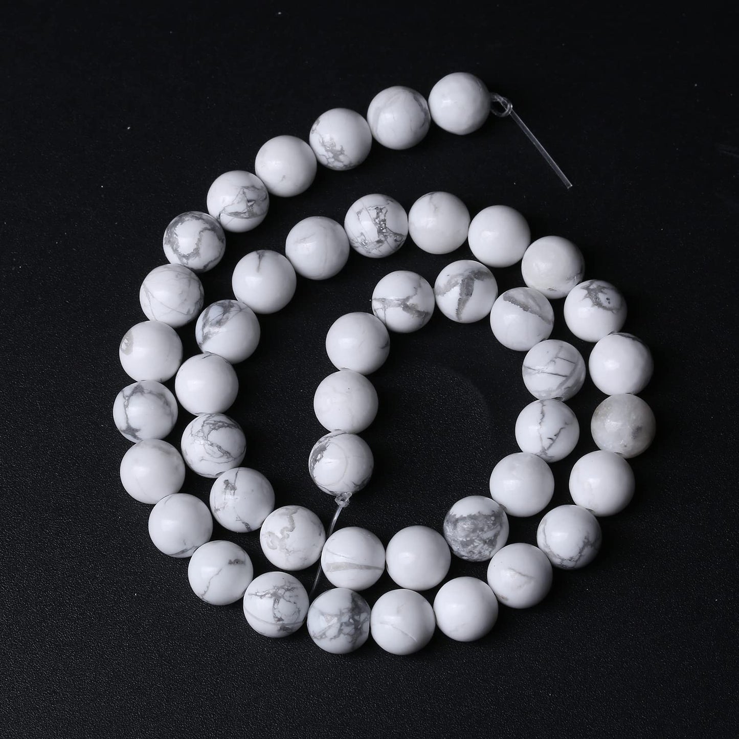 8MM 45PCS Natural Stone White Howlite Turquoise Crystal Beads for Jewelry Making DIY Bracelet