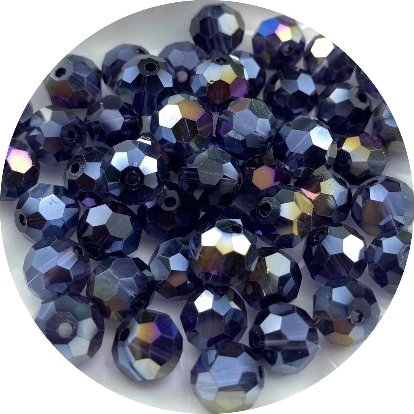 Xinhongo Crystal Glass Beads 500 Pieces 3mm Round Faceted Glass Spacer Beads for Jewelry Making Bracelet Earring Necklace DIY Craft Supplies(Violet AB)