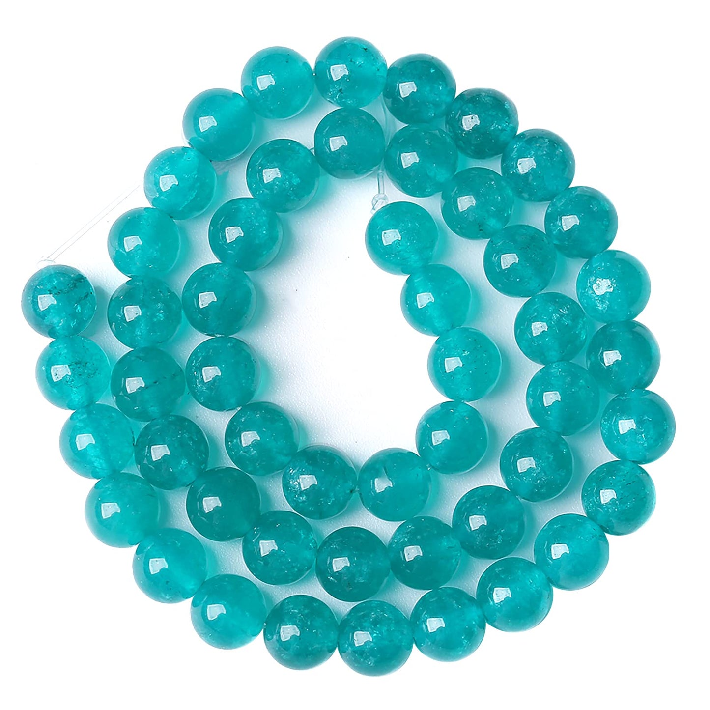 8MM 45PCS Natural Blue Amazonite Chalcedony Stone Crystal Loose Beads for Jewelry Making DIY Bracelet Necklace