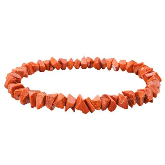 Amazing Gemstone Chips Bracelet (Red Goldstone)