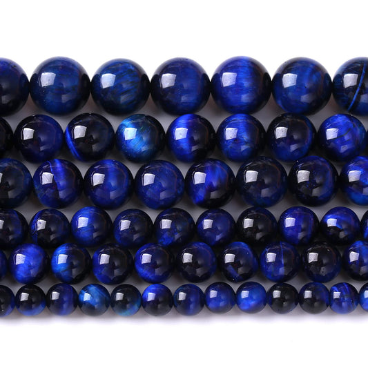 Natural Stone Lapis Blue Tiger Eye Beads Round Loose Spacer Beads for Jewelry Making DIY Bracelet Necklace 6mm 61pcs