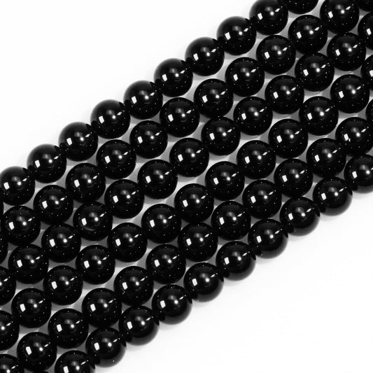 Natural Gemstone Round Loose Beads for Jewelry Making DIY Crystal Energy Healing 1 Strand 15" (Black Tourmaline, 4mm (15"/Strand))