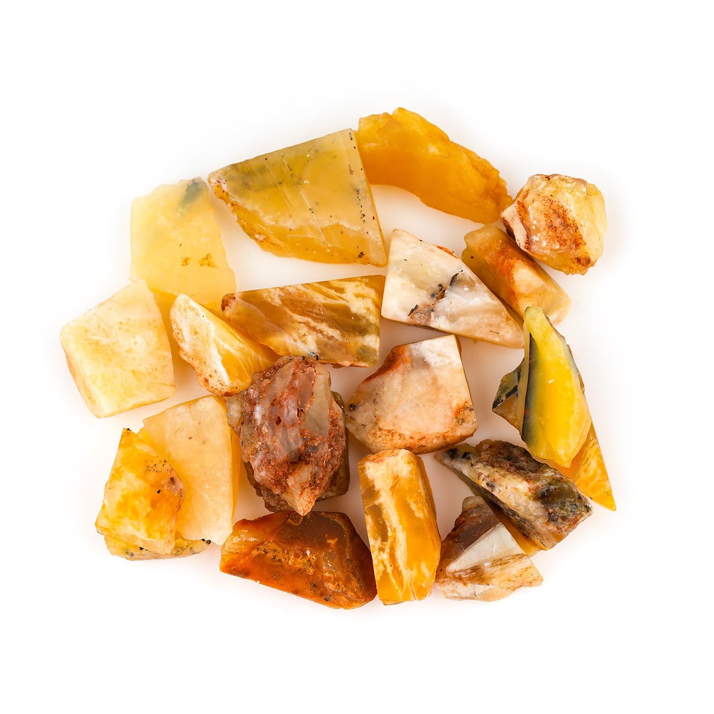 ColouredRocks 100 carats Yellow Opal Crystals, Raw Stones, Rough Gemstones, Jewelry Making Supply, Cabbing, Polishing, Cutting, DIY, Crafts (20+pcs) (10-15mm)