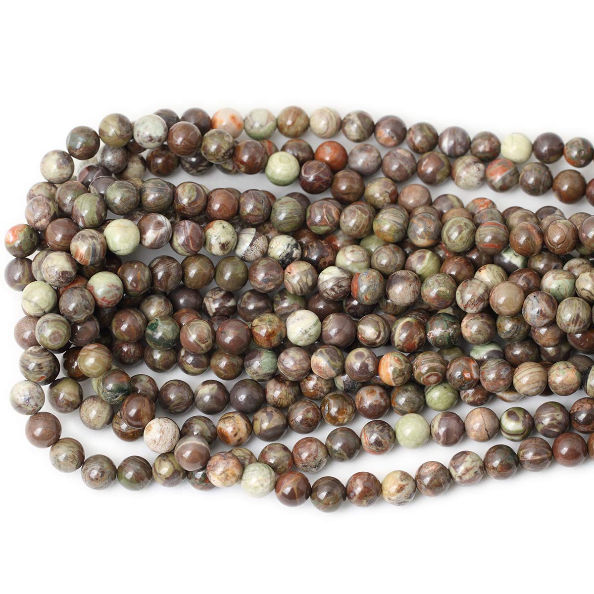 CHEAVIAN 45PCS 8mm Natural Patterned Agate Round Loose Beads for Jewelry Making 1 Strand 15 inches