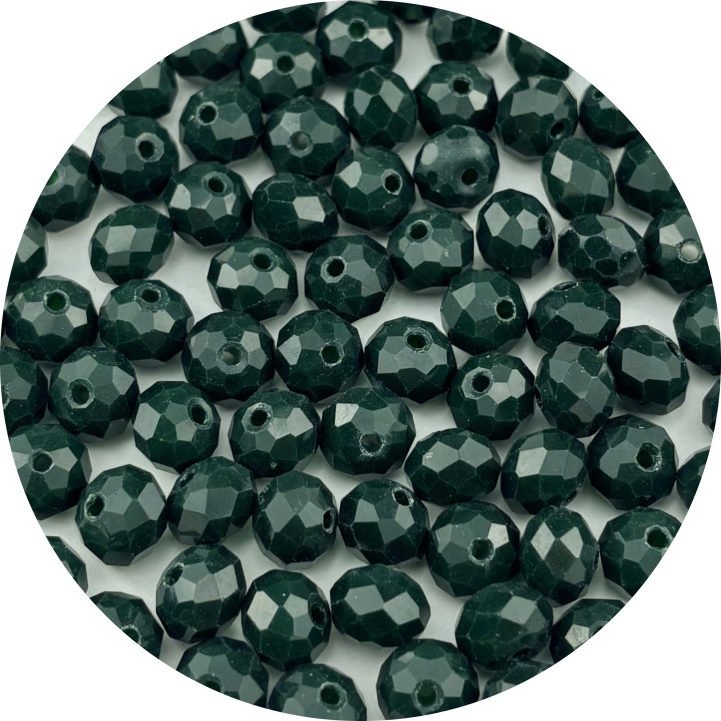 Pinhoollgo 400pcs 4mm Crystal Glass Beads Faceted Rondelle Glass Spacer Beads for Bracelets Necklace Pendants Earrings Key Chains Jewelry Making(Dark Green Porcelain)