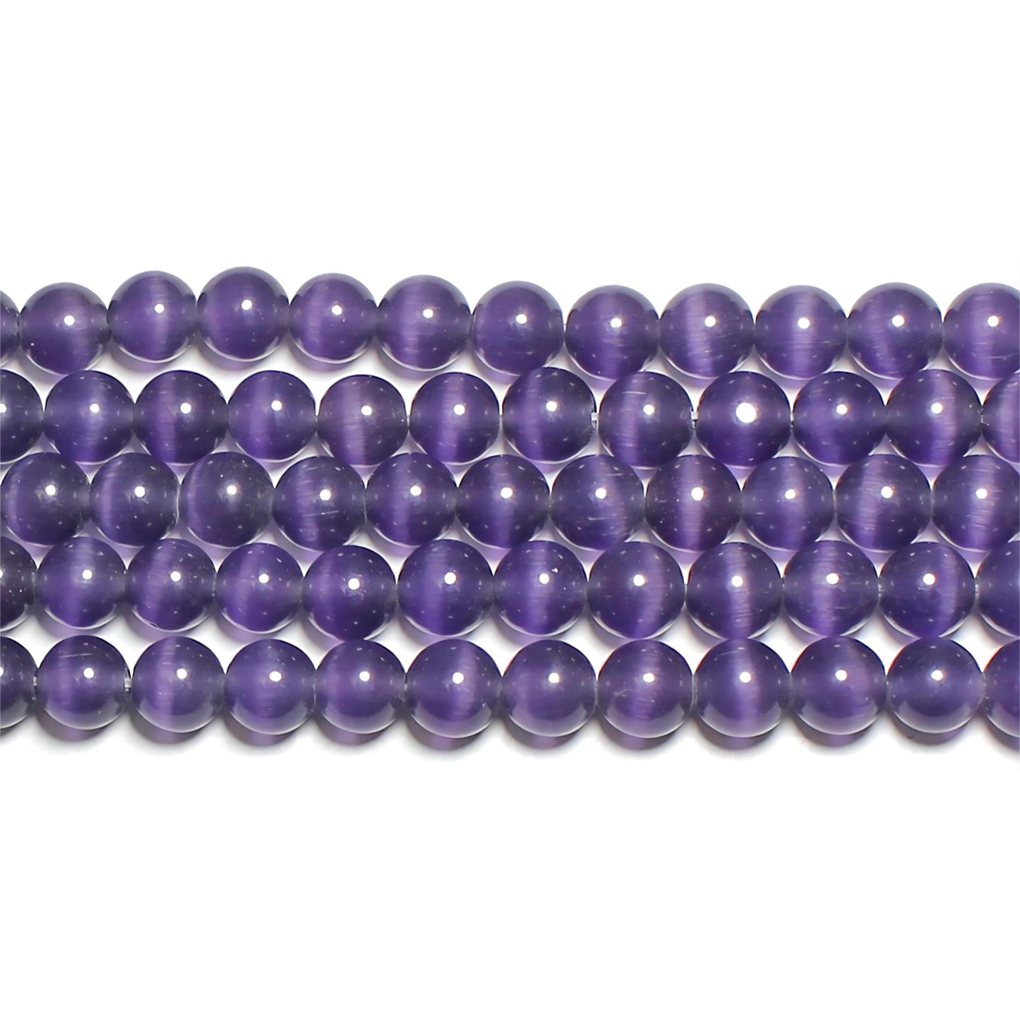 MJDCB 60pcs Purple Cat Eye Stone Beads 6mm Round Crystal Loose Bead for Jewelry Making DIY Bracelets Necklace Accessories