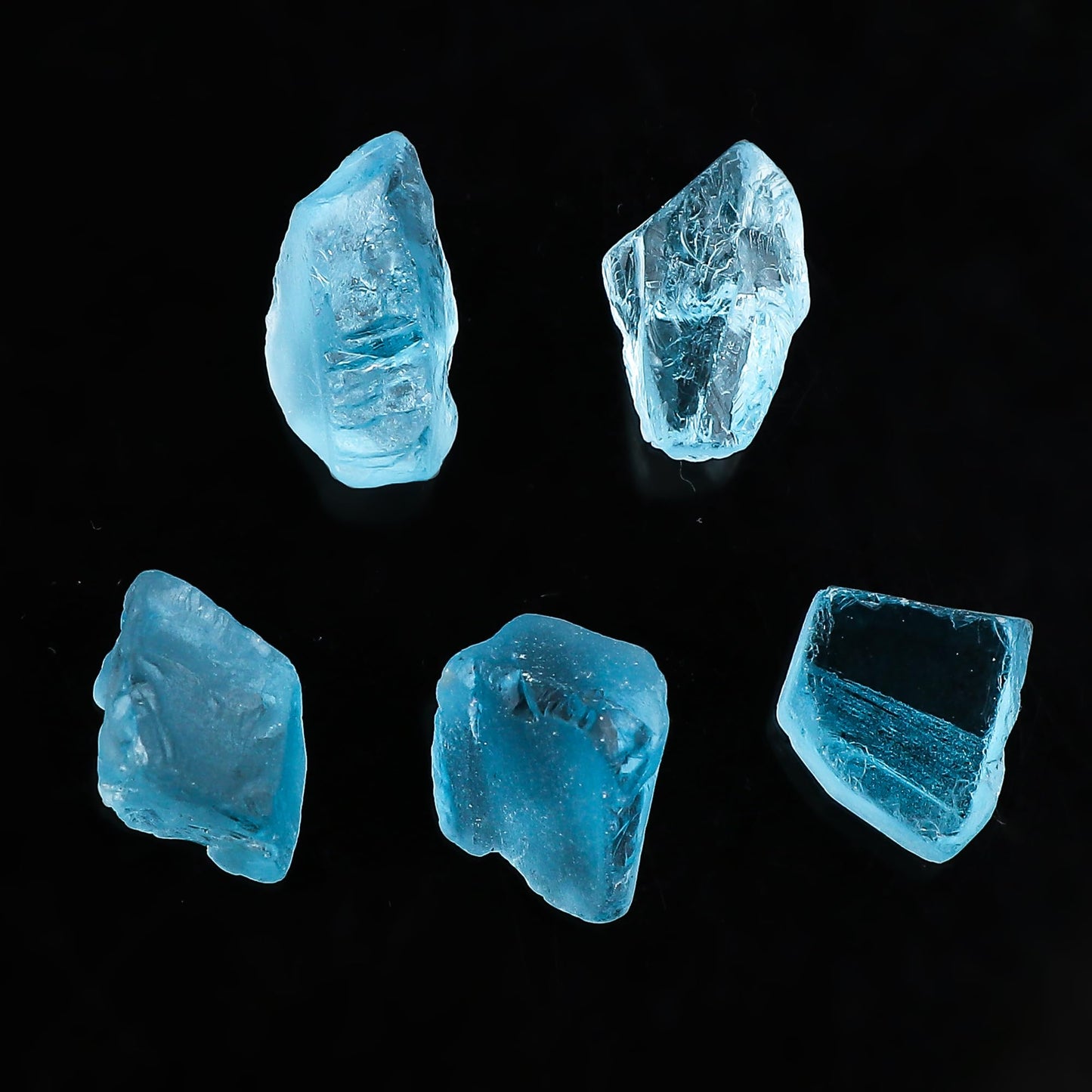 ColouredRocks Sky Blue Topaz (25cts) (5pcs) (8-12mm) Natural Raw Crystals, Loose Gemstone, Wholesale Rough, Jewelry Making Supply, Chakra Healing Stones, DIY Craft, Gem Collection