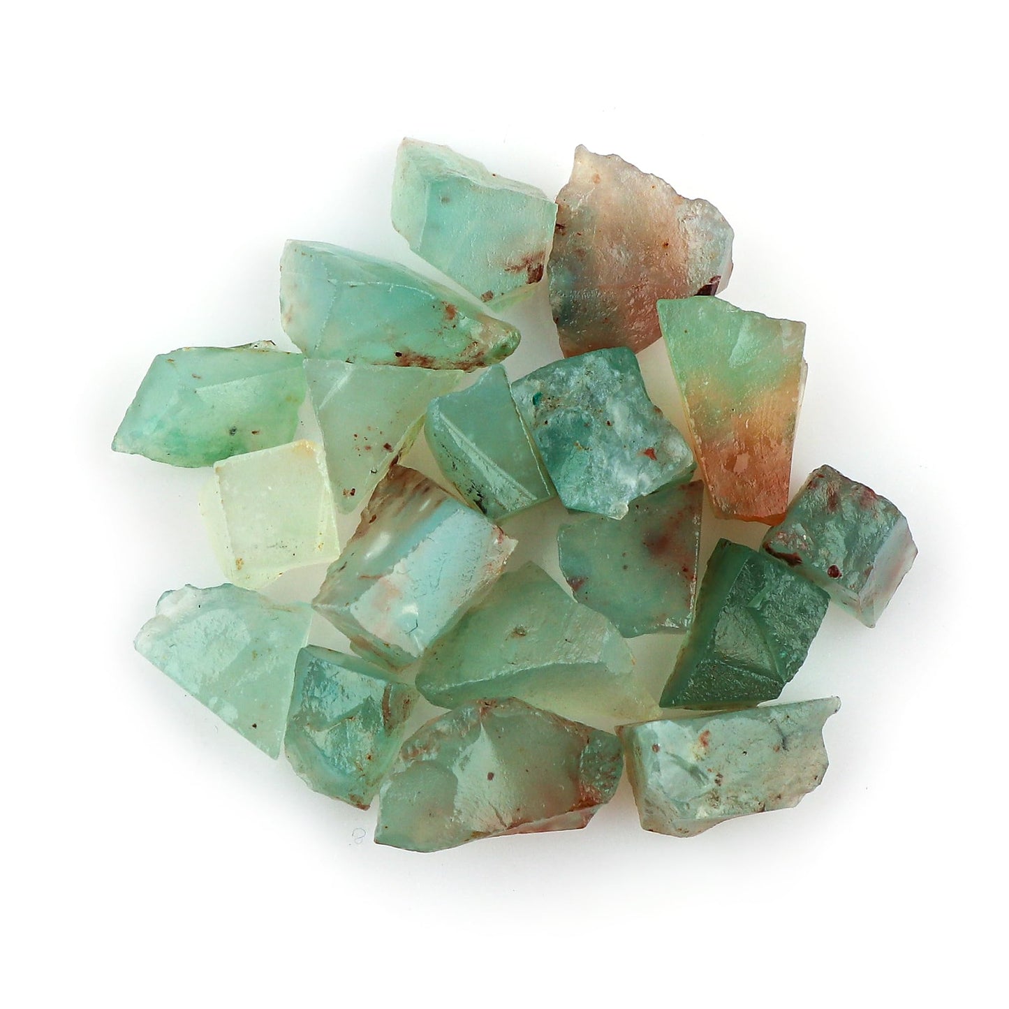 CRYSTALIS 100cts Natural Aqua-prase Raw Crystals, Loose Gemstone Wholesale Bulk Rough Jewelry Making Supply, Chakra And Healing Raw Stones, Wire Wrapping, DIY, Tumbling, Gem Collection
