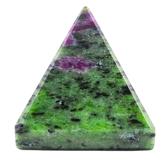Amazing Gemstone Ruby Zoisite Pyramid Crystal Healing Stones - 1" Great Pyramid Figurine of Natural Stone Pyramid for Meditation, Reiki, Chakra Balancing and Crystal Pyramids Grid