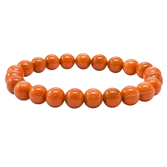Amazing Gemstone Crystal Bracelet for Women Men's Gifts - Protection Healing Crystal Bracelet - 8mm Gemstone Beaded Stretchable Bracelet Pulseras Para Hombres Mujer Stocking Stuffers Mothers Day Gift (Red Goldstone)