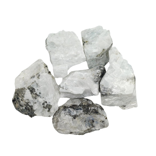 Karma Gems 5 Pcs Rainbow Moonstone - Raw Tumbling Rocks for Children - Stunning Agate Natural Crystals Stones - Therapeutic Gemstones - Rock Collections for Chakra Balancing, Energy, and Meditation