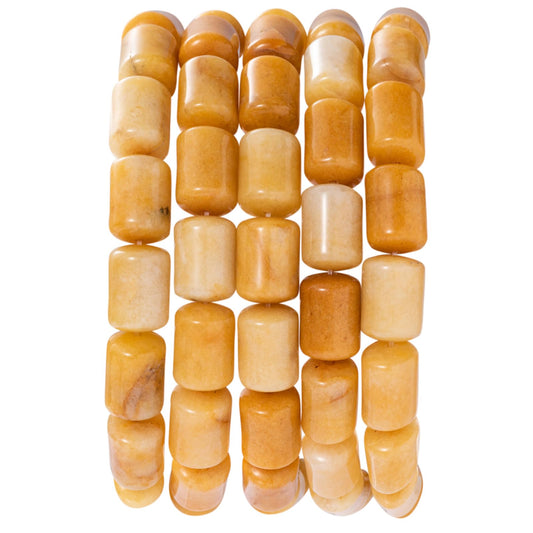 Natural Yellow Jade Cylinder Tube Beads 10x14mm 38cm/str Loose Semi Gemstone Stone Beads for Making Bracelets Necklace