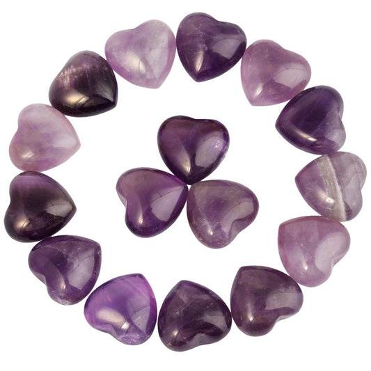 rockcloud Healing Crystal 0.5 inch Amethyst Carved Worry Stone Chakra Reiki Balancing(Pack of 10)